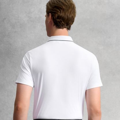FILA CORE Men GOLF Knitted Short Sleeve Polo Shirt WHITE
