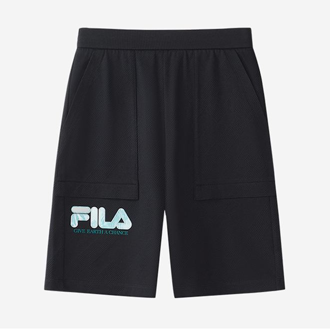 (130-170cm) FILA KIDS WHITE LINE Boy's Knit 5 Inch Pants in Navy