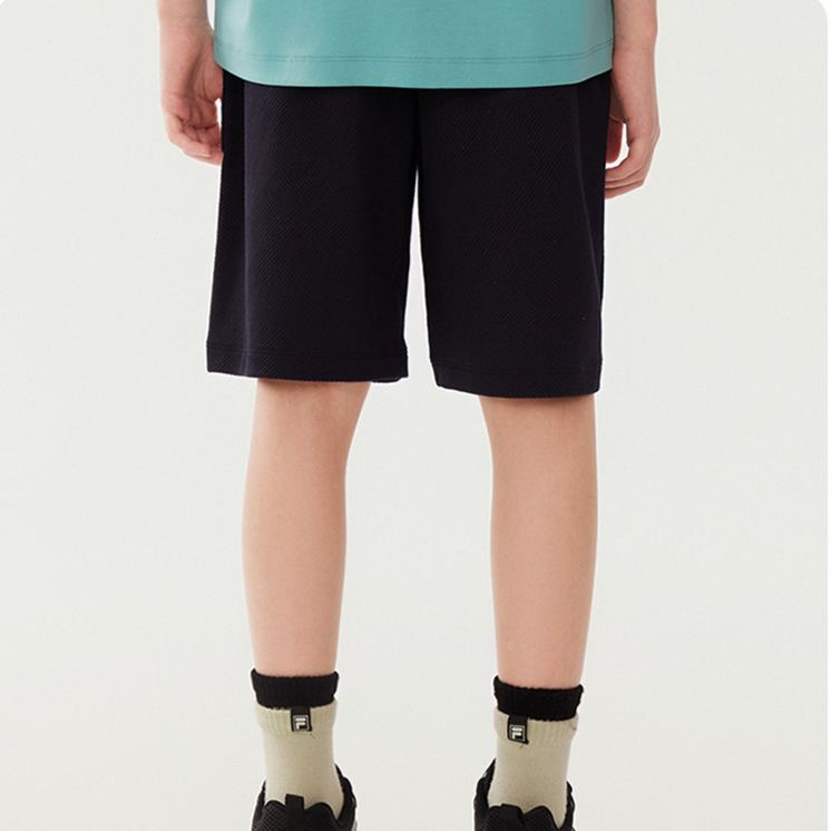 (130-170cm) FILA KIDS WHITE LINE Boy's Knit 5 Inch Pants in Navy