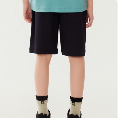 (130-170cm) FILA KIDS WHITE LINE Boy's Knit 5 Inch Pants in Navy