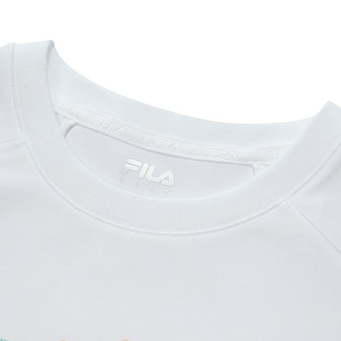 (130 - 170cm) FILA KIDS WHITE LINE Boys Short Sleeve T-Shirt in White