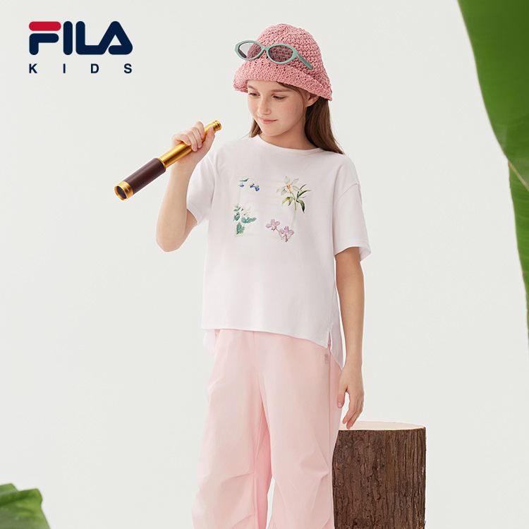 FILA KIDS WHITE LINE Girl's Short Sleeve T-Shirt