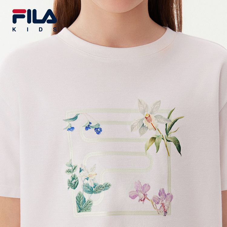 FILA KIDS WHITE LINE Girl's Short Sleeve T-Shirt