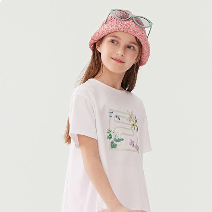 FILA KIDS WHITE LINE Girl's Short Sleeve T-Shirt
