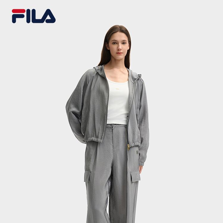 FILA CORE LIFESTYLE MILANO LUXURY CAFFE / FLAT WHITE Women Woven Jacket (Grey)