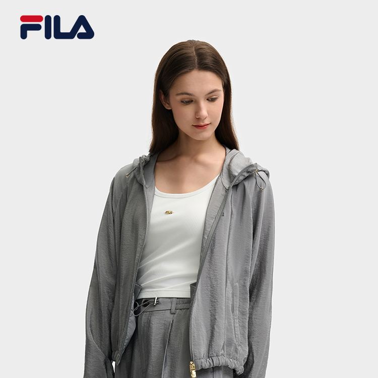 FILA CORE LIFESTYLE MILANO LUXURY CAFFE / FLAT WHITE Women Woven Jacket (Grey)