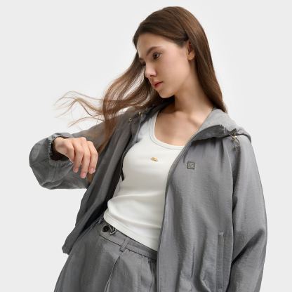 FILA CORE LIFESTYLE MILANO LUXURY CAFFE / FLAT WHITE Women Woven Jacket (Grey)