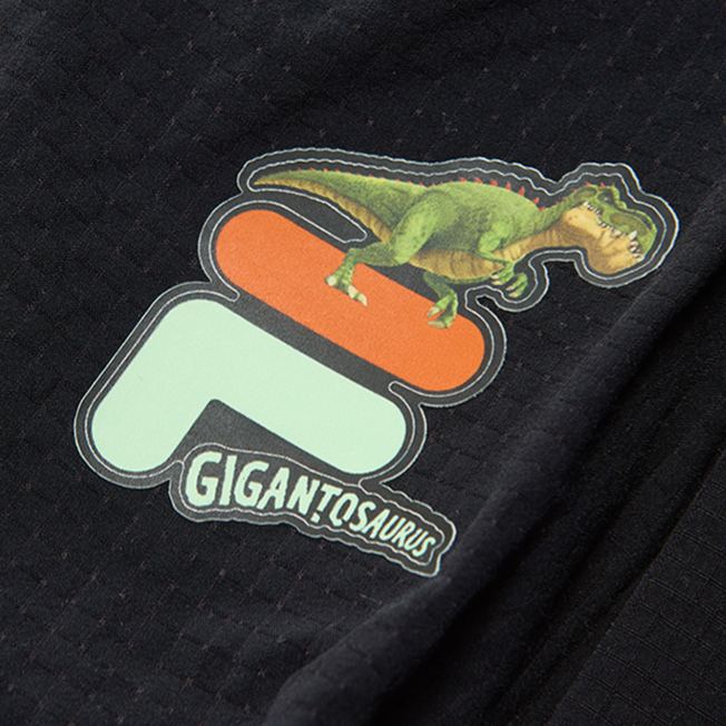 (105-130cm) FILA KIDS x GIGANTOSAURUS Boy's Knit 5 Inch Woven Pants in Navy
