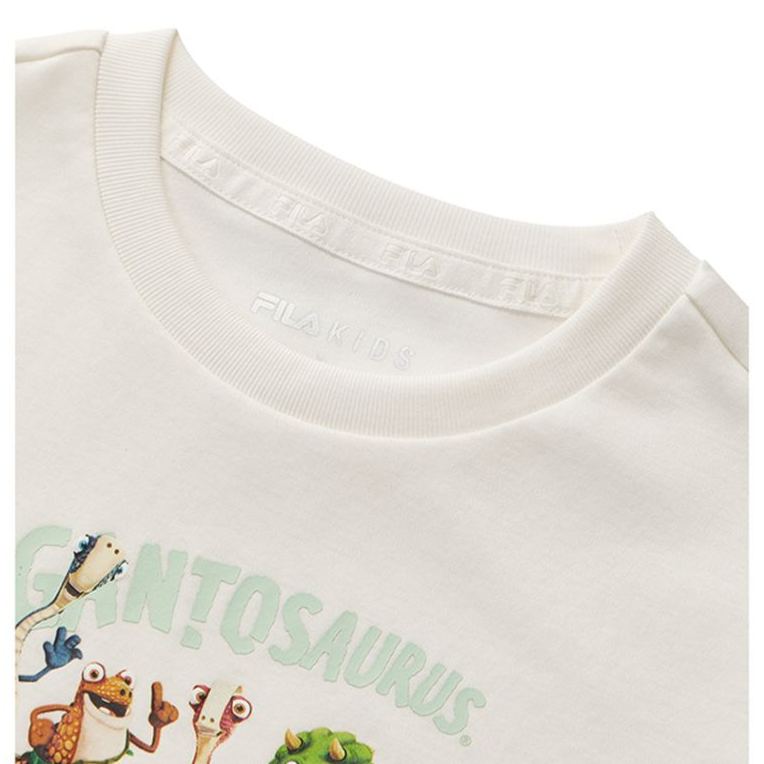 (105 - 130cm) FILA KIDS x GIGANTOSAURUS ORIGINALE Boy's Short Sleeve T-Shirt in Ash