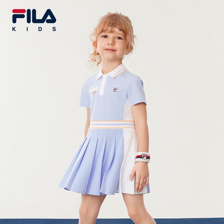 (105 - 130cm) FILA KIDS TENNIS Girl's Dress with Inner Shorts in Purple
