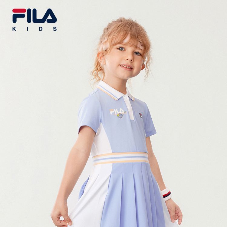 (105 - 130cm) FILA KIDS TENNIS Girl's Dress with Inner Shorts in Purple