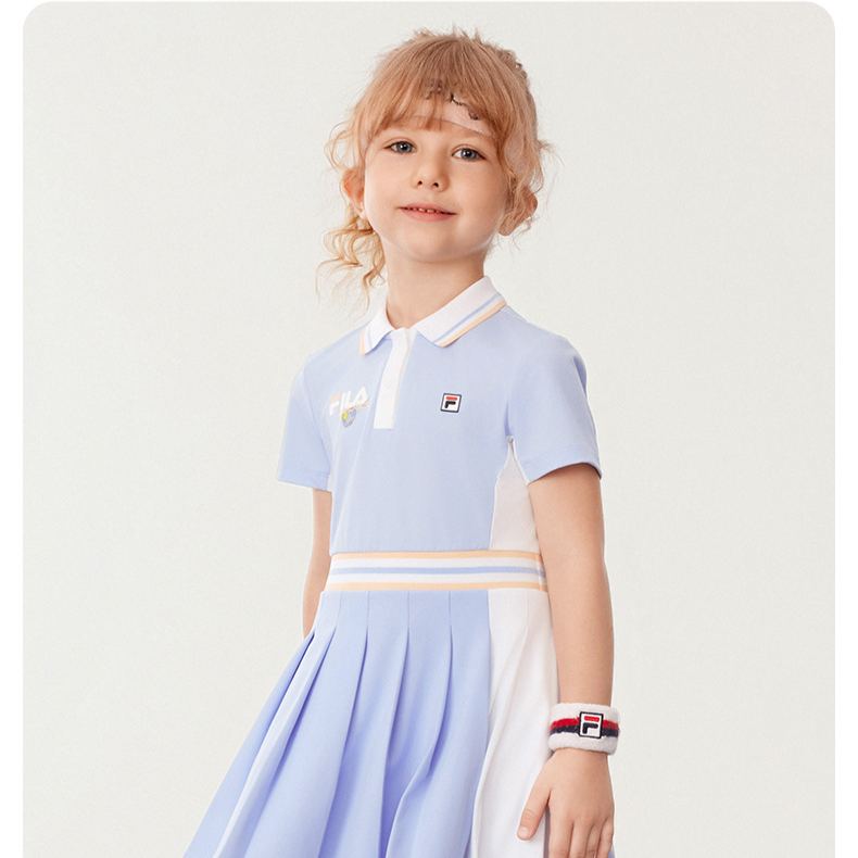 (105 - 130cm) FILA KIDS TENNIS Girl's Dress with Inner Shorts in Purple
