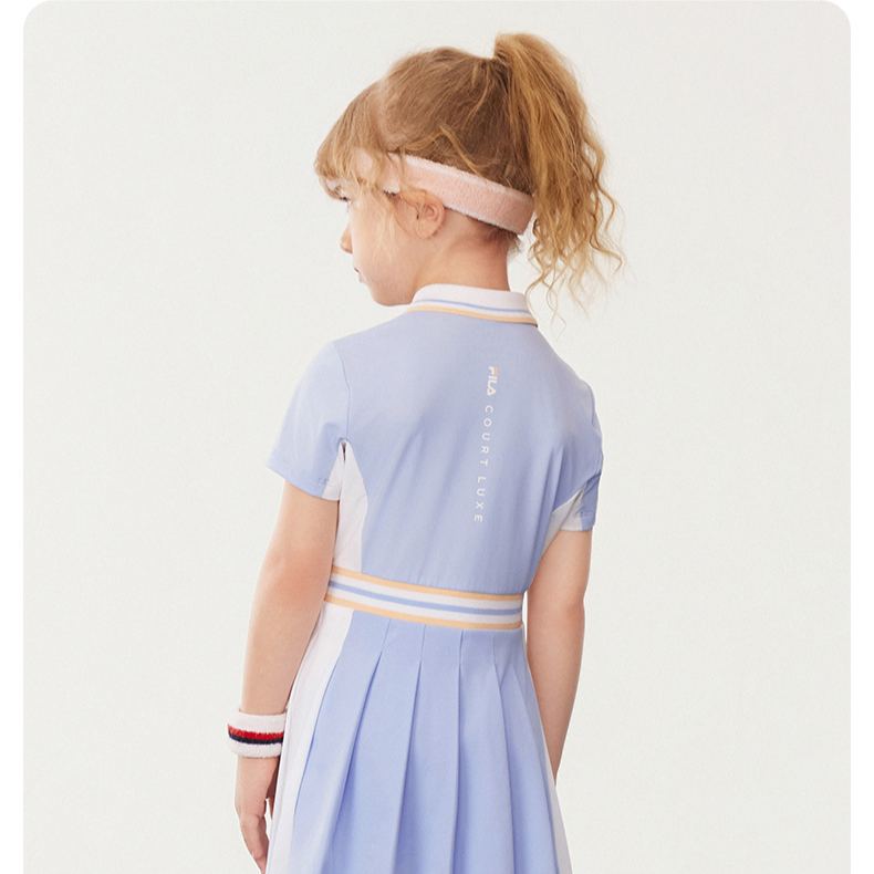 (105 - 130cm) FILA KIDS TENNIS Girl's Dress with Inner Shorts in Purple