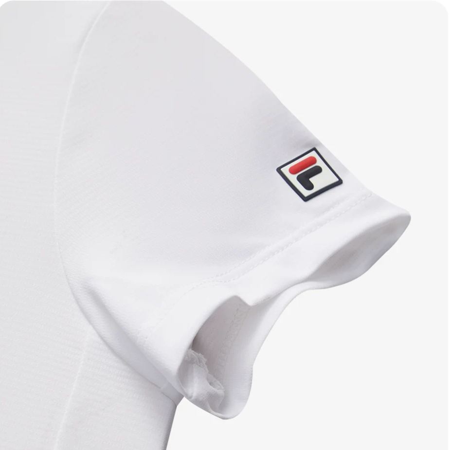 FILA KIDS Girl's TENNIS Knitted Short Sleeve Top WHITE
