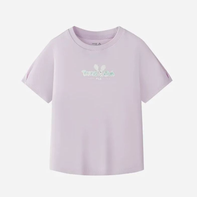 FILA KIDS Girl's TENNIS Knitted Short Sleeve Top PURPLE