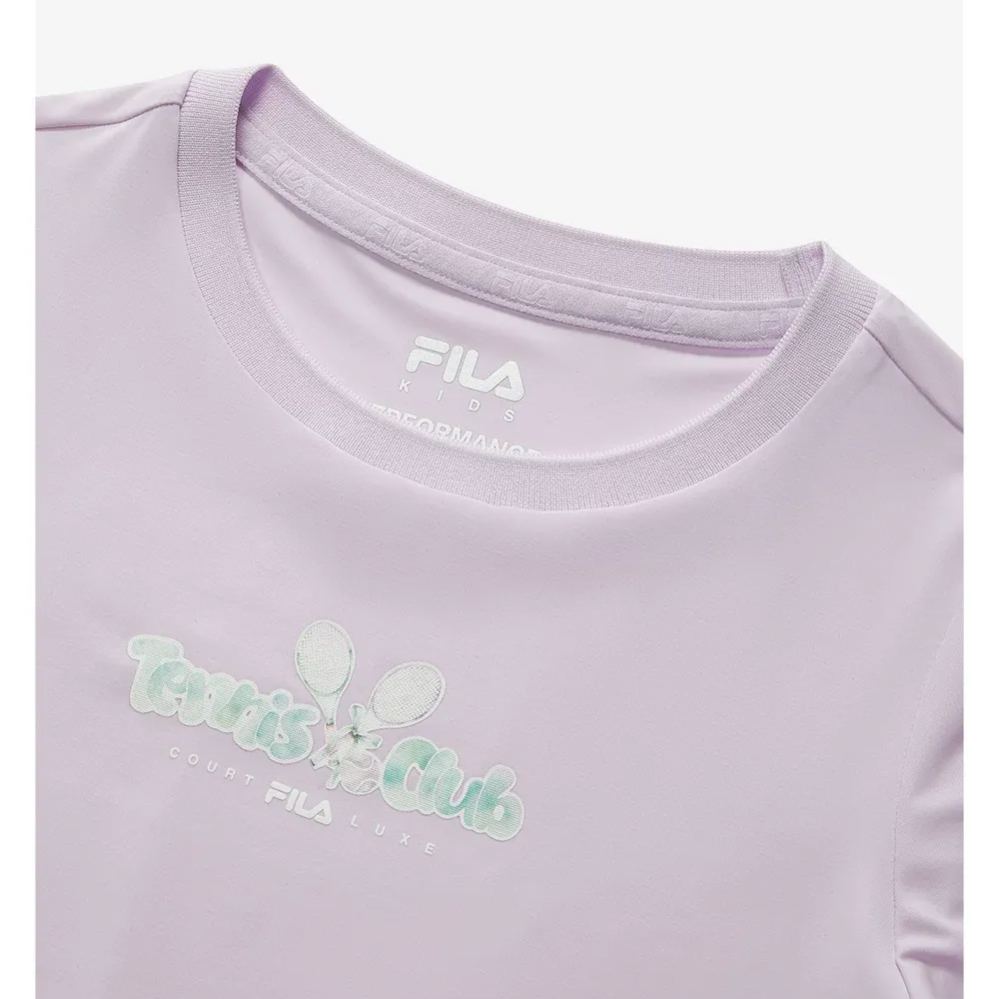 FILA KIDS Girl's TENNIS Knitted Short Sleeve Top PURPLE