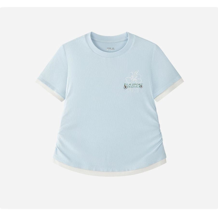 FILA KIDS Girl's ORIGINALE Knitted Short Sleeve Top BLUE