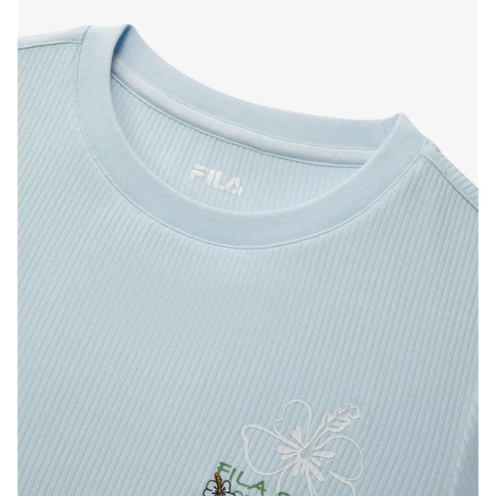 FILA KIDS Girl's ORIGINALE Knitted Short Sleeve Top BLUE