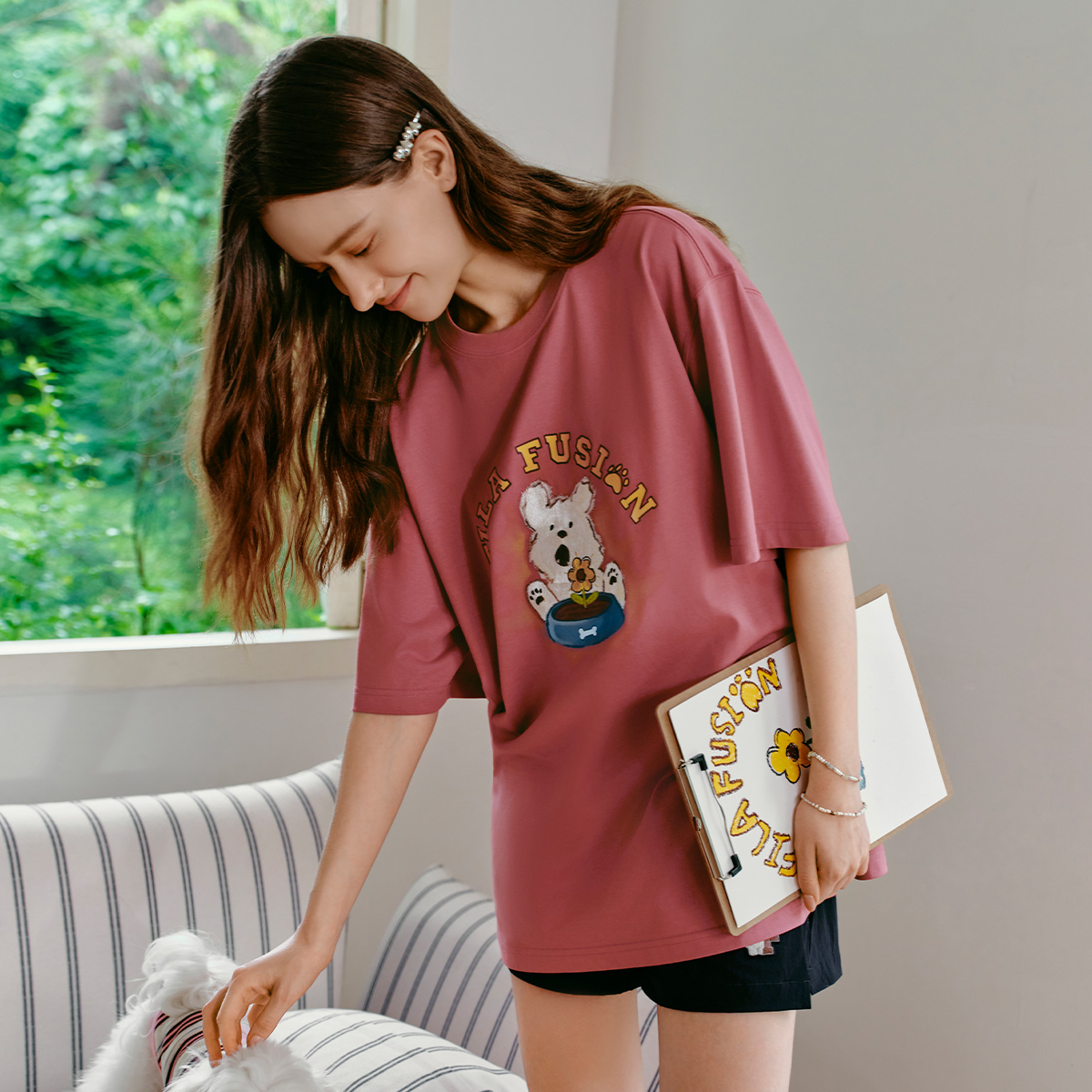 FILA X MOONGE UNISEX Knit T-Shirt