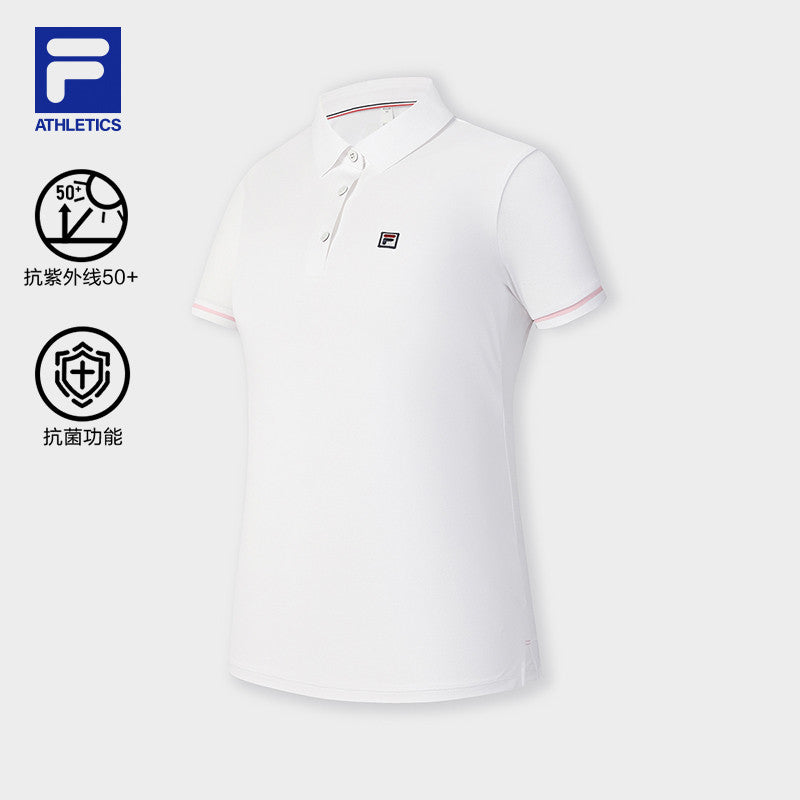 FILA CORE ATHLETICS TENNIS ELECTRONIC SWING Women Polo T-shirt (Black / Pink / White)