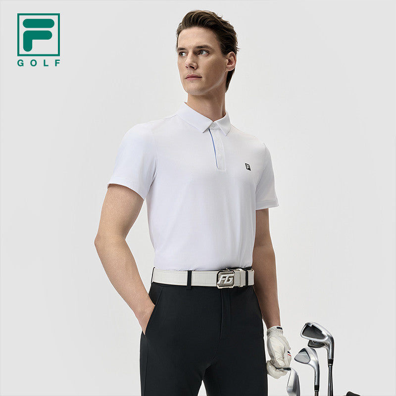 メンズウェア golfickers Pile Polo Shirts Off White XL FILA CORE ATHLETICS GOLF STATELY FLORAL Men Polo T-shirt (Black
