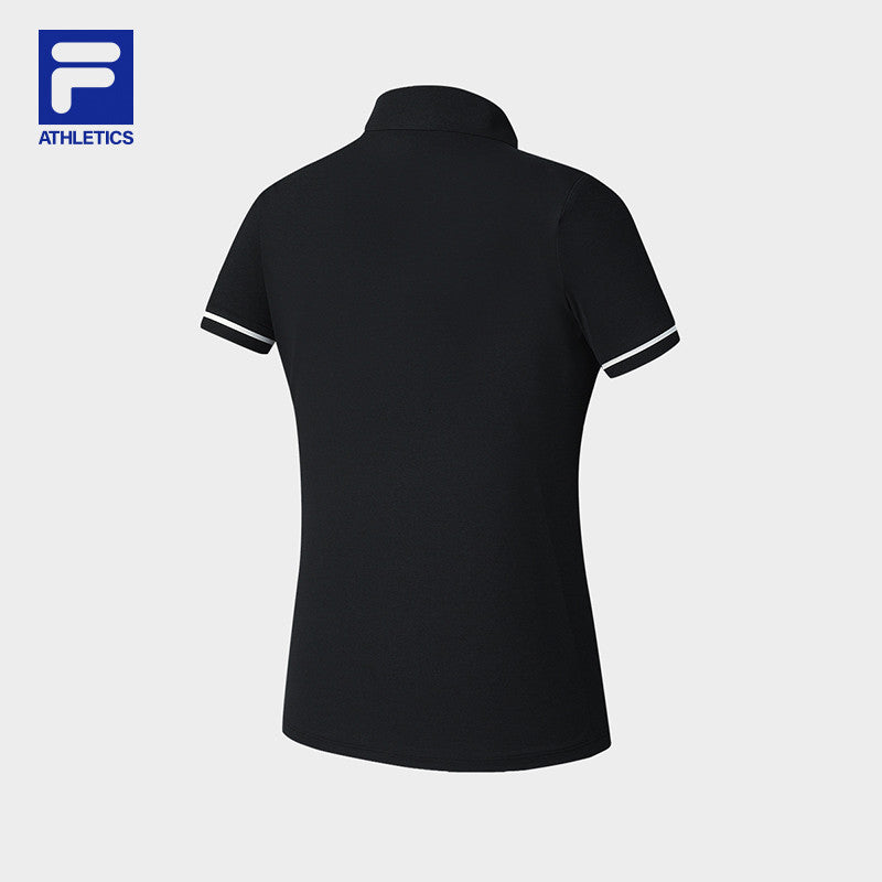 FILA CORE ATHLETICS TENNIS ELECTRONIC SWING Women Polo T-shirt (Black / Pink / White)