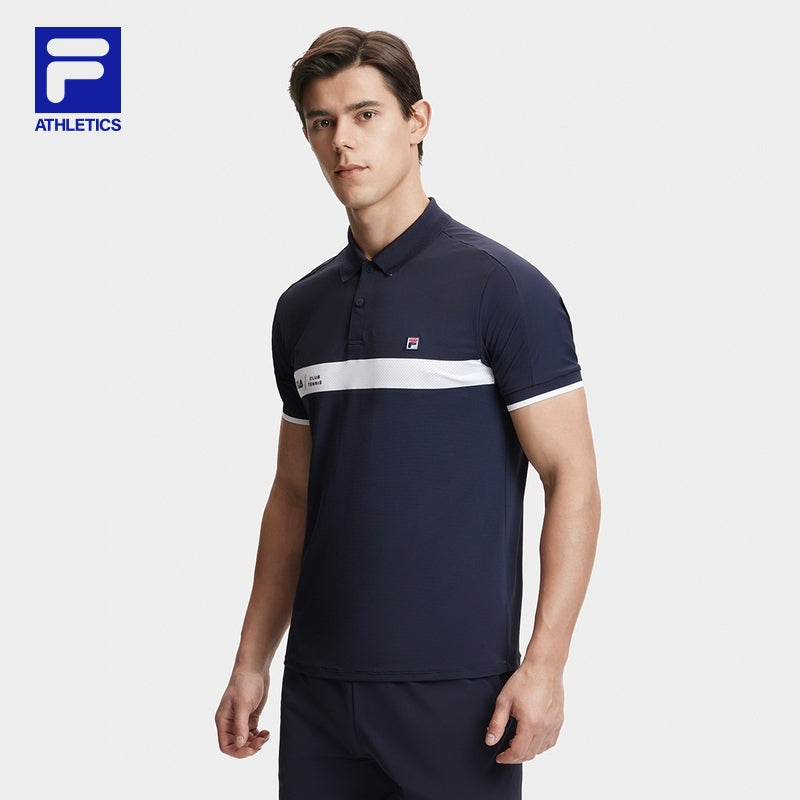 FILA CORE ATHLETICS TENNIS Men Short Sleeve Polo (Navy