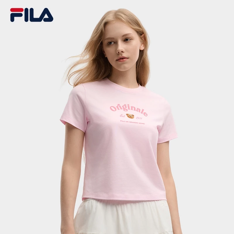 FILA FUSION LIFESTYLE ORIGINALE Football Culture Style Women Casual Short Sleeves T-Shirt