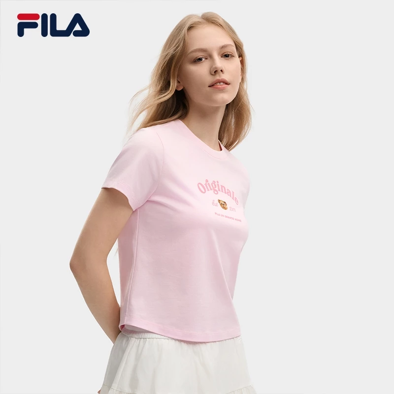 FILA FUSION LIFESTYLE ORIGINALE Football Culture Style Women Casual Short Sleeves T-Shirt