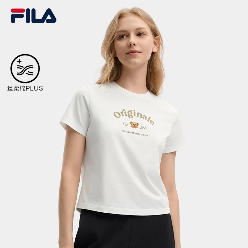 FILA FUSION LIFESTYLE ORIGINALE Football Culture Style Women Casual Short Sleeves T-Shirt