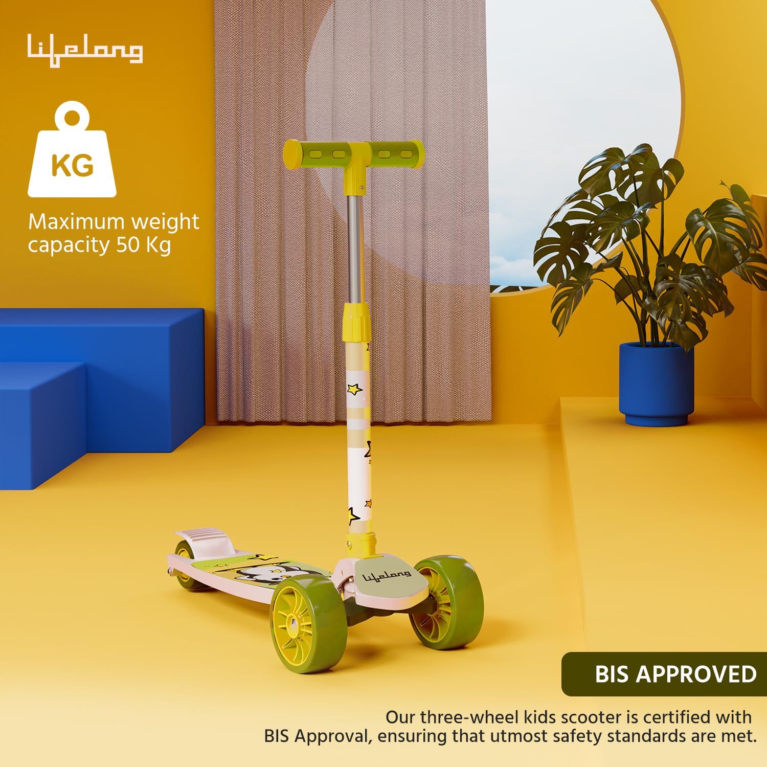 Scooter for Kids 3+ Years - Foldable Kids Scooter with LED Wheels & Adjustable Height - Kick Scooter 