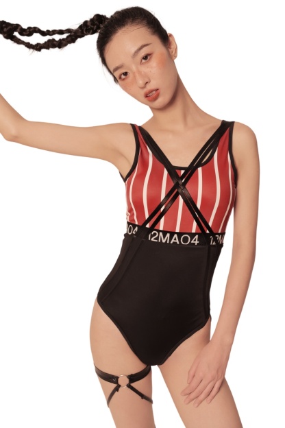 Black & Red Swimwear