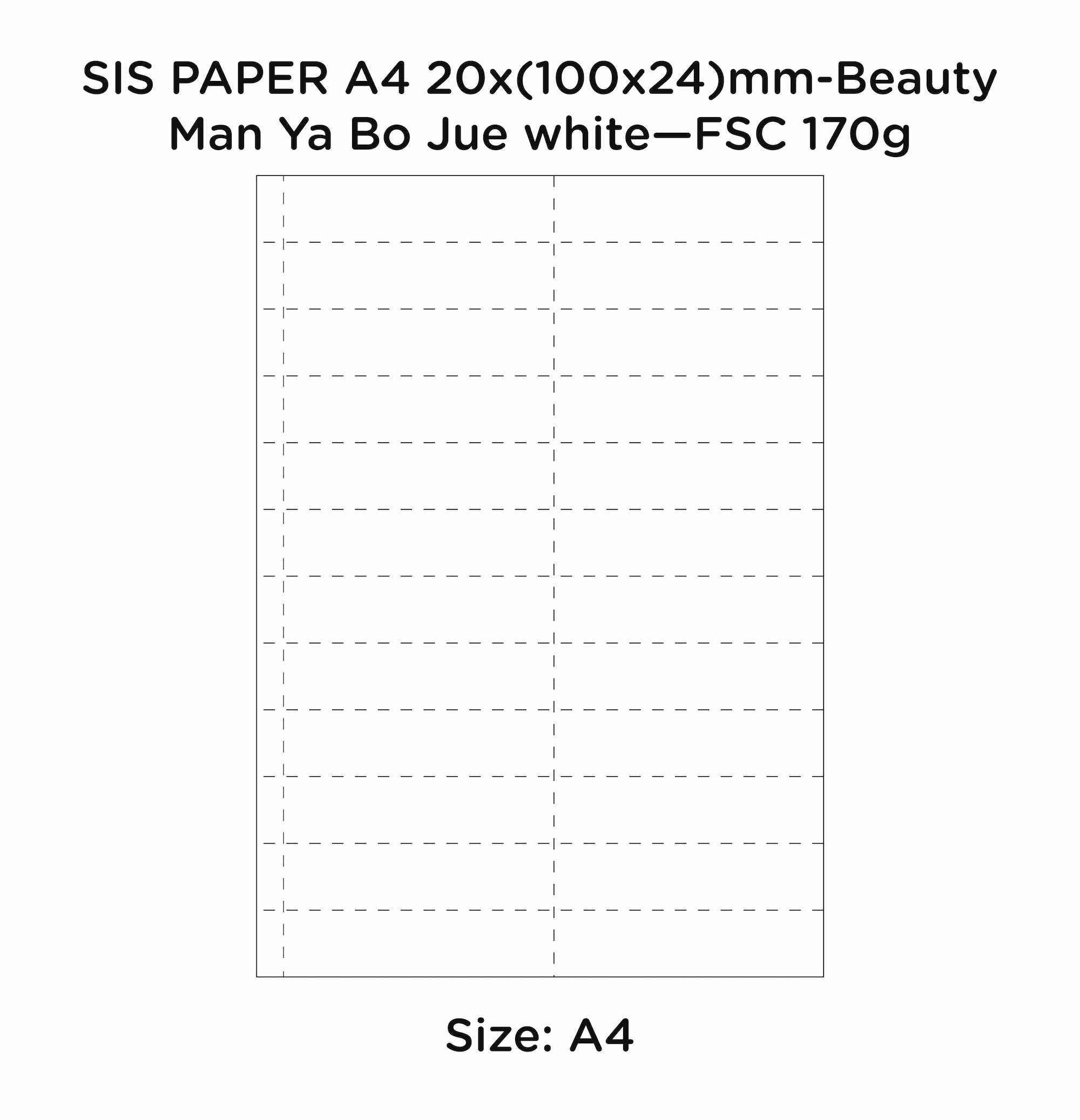 371441-01 SIS PAPER 170g A4 20x(100x24)mm-Beauty