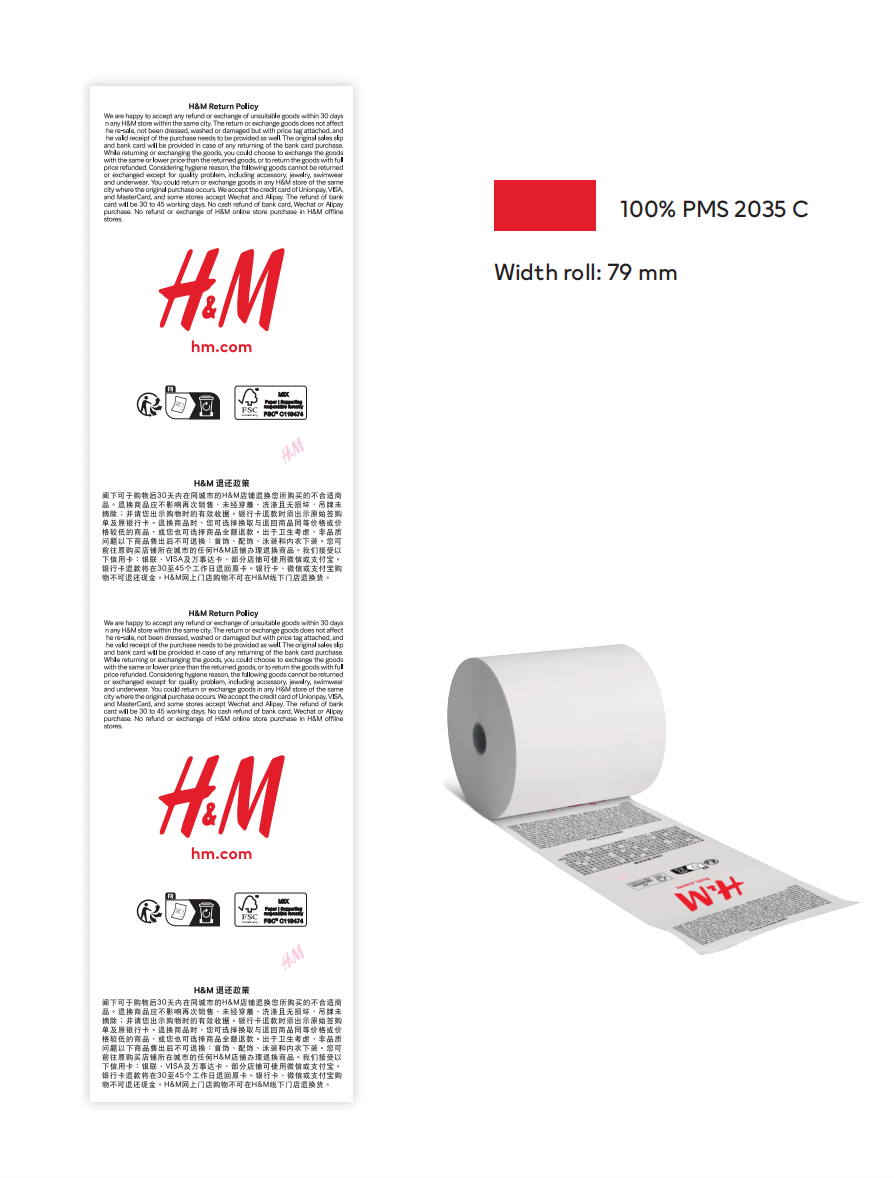 355433-02 H&M CN Receipt roll