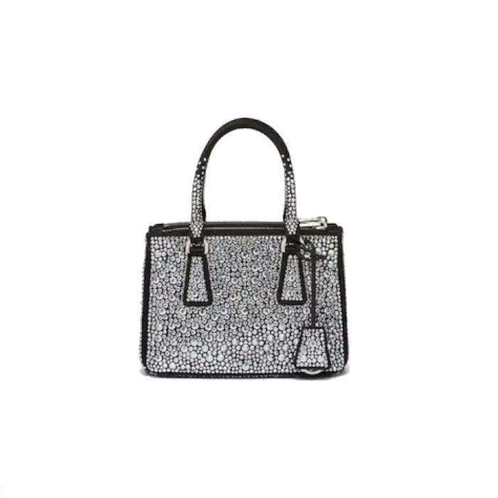 PRADA新作 ガレリア クリスタル サテン ミニバッグ◆プラダ◆