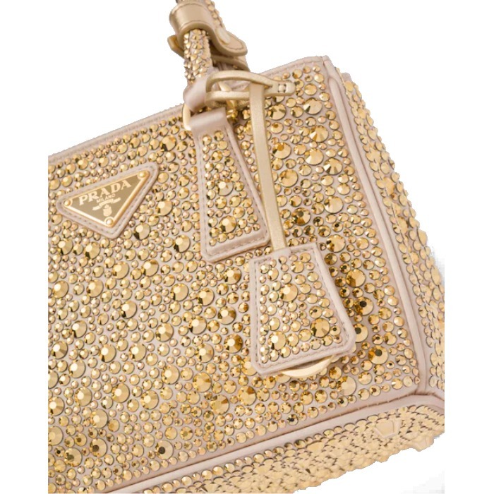 PRADA新作 ガレリア クリスタル サテン ミニバッグ◆プラダ◆