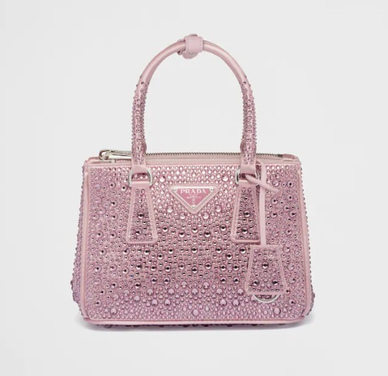 PRADA新作 ガレリア クリスタル サテン ミニバッグ◆プラダ◆