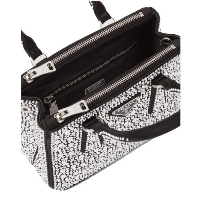 PRADA新作 ガレリア クリスタル サテン ミニバッグ◆プラダ◆