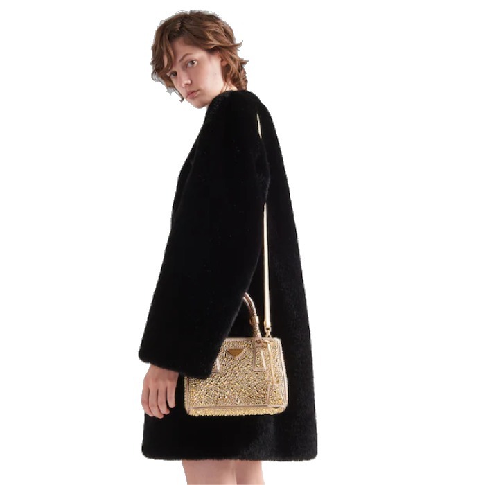 PRADA新作 ガレリア クリスタル サテン ミニバッグ◆プラダ◆