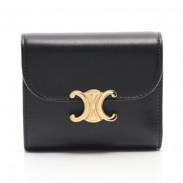 【CELINE】国内即発トリオンフ 三つ折り財布 バッグにもすっきり【財布】