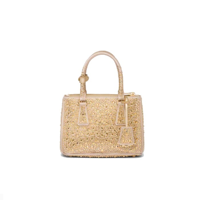 PRADA新作 ガレリア クリスタル サテン ミニバッグ◆プラダ◆