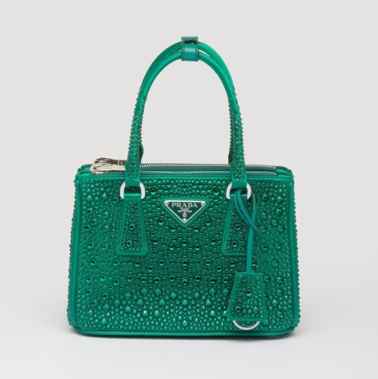 PRADA新作 ガレリア クリスタル サテン ミニバッグ◆プラダ◆