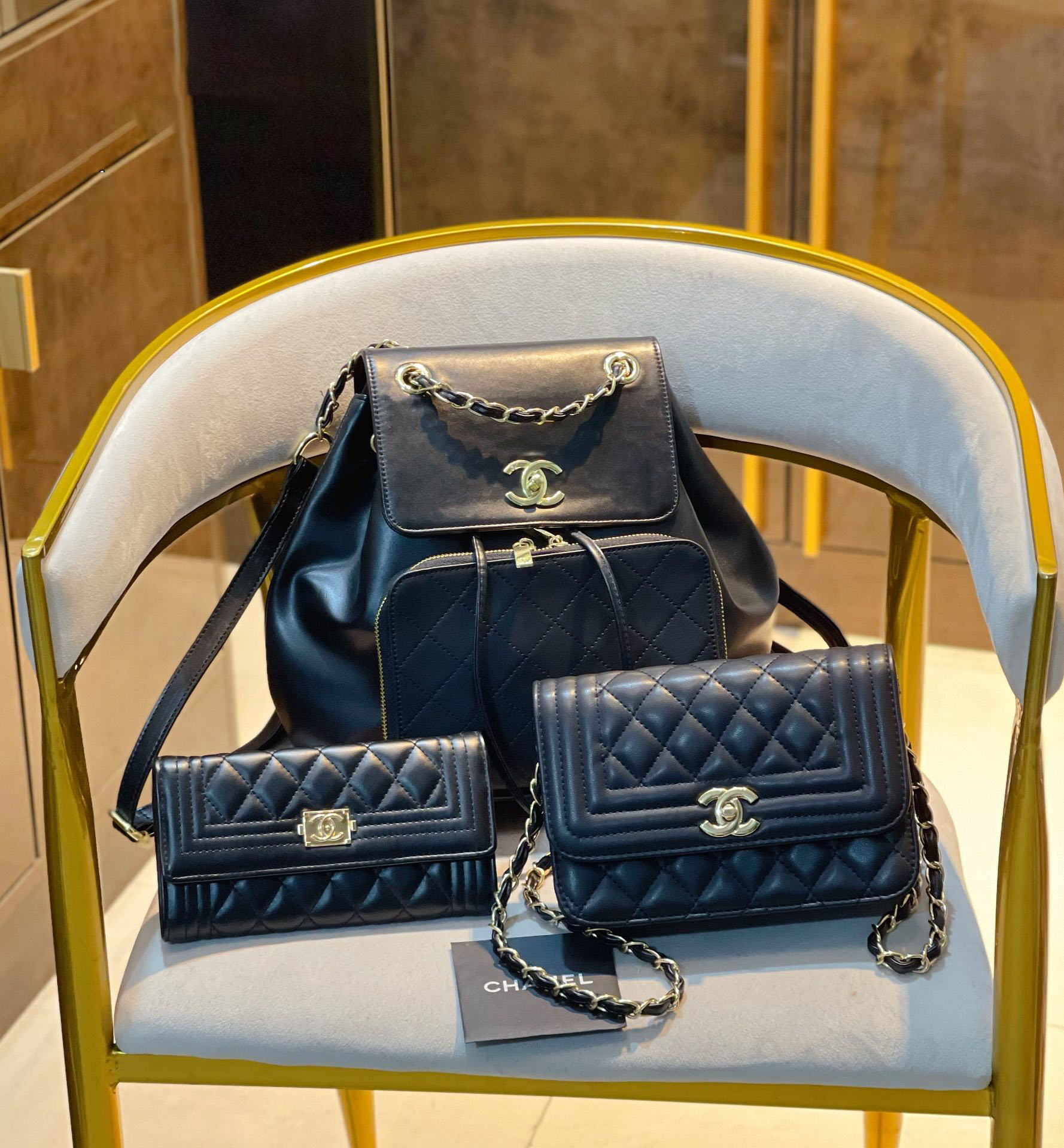 【CHANEL】定番人気♪ ミニ マトラッセ☆CHANEL☆Mini Flap Bag3点セット お得