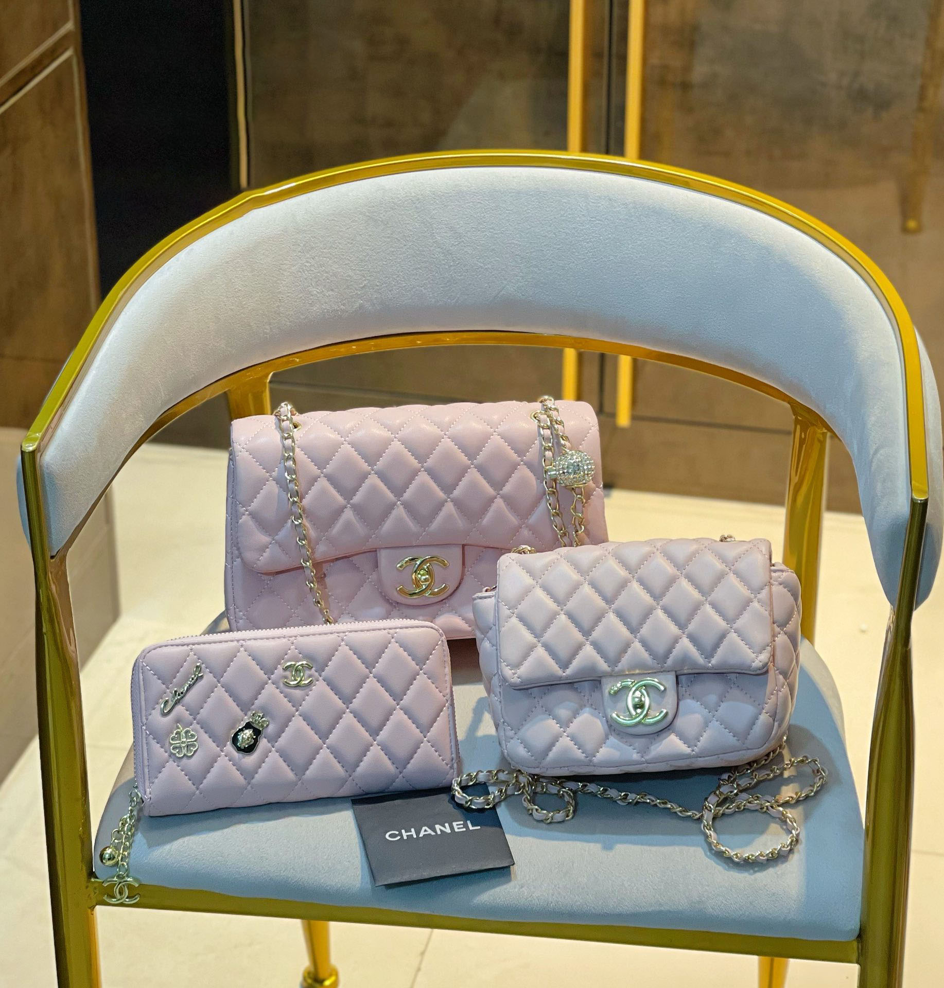 【CHANEL】定番人気♪ ミニ マトラッセ☆CHANEL☆Mini Flap Bag3点セット お得