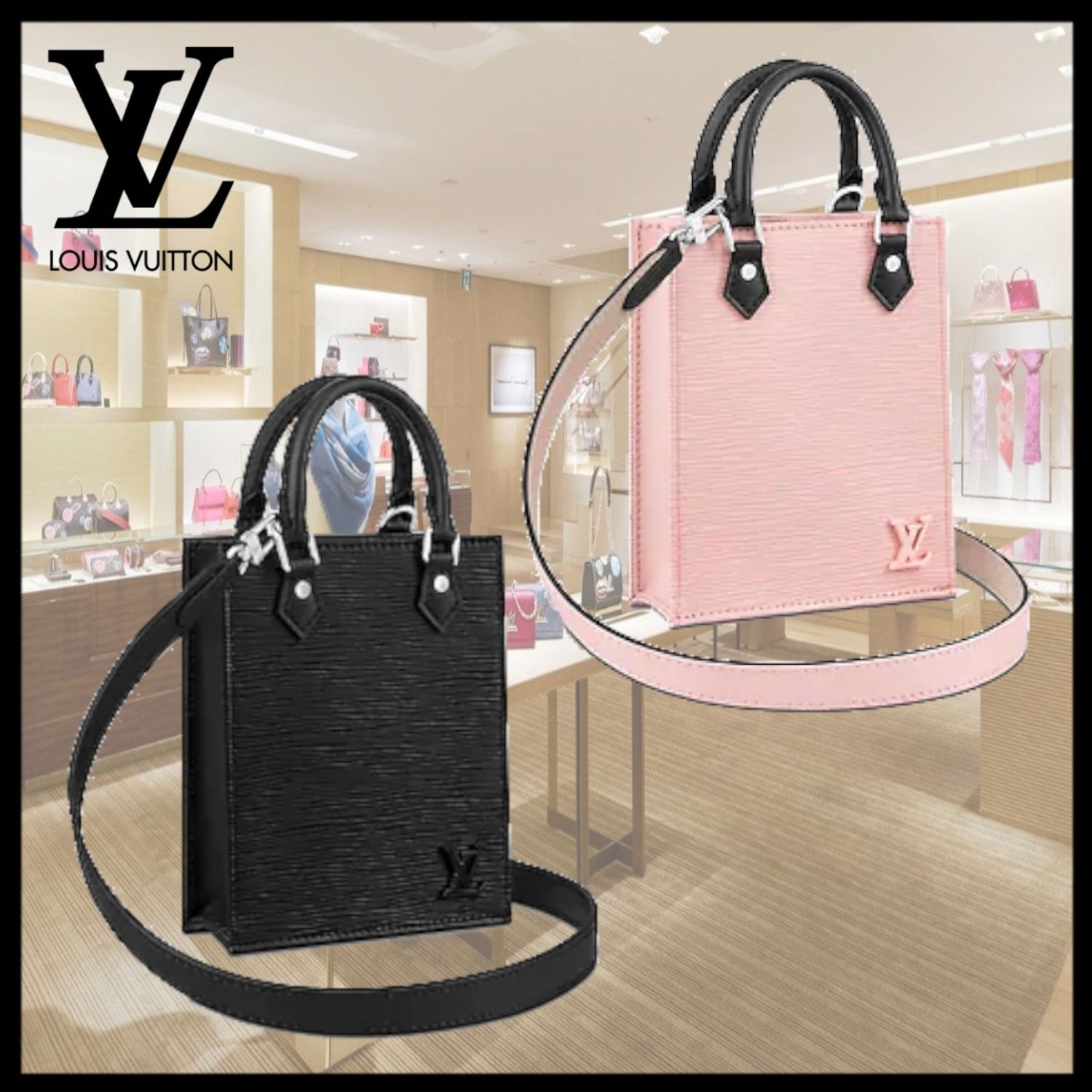 【LOUIS VUITTON】新作ハンドバッグ ショルダーバッグ 黒 ピンク