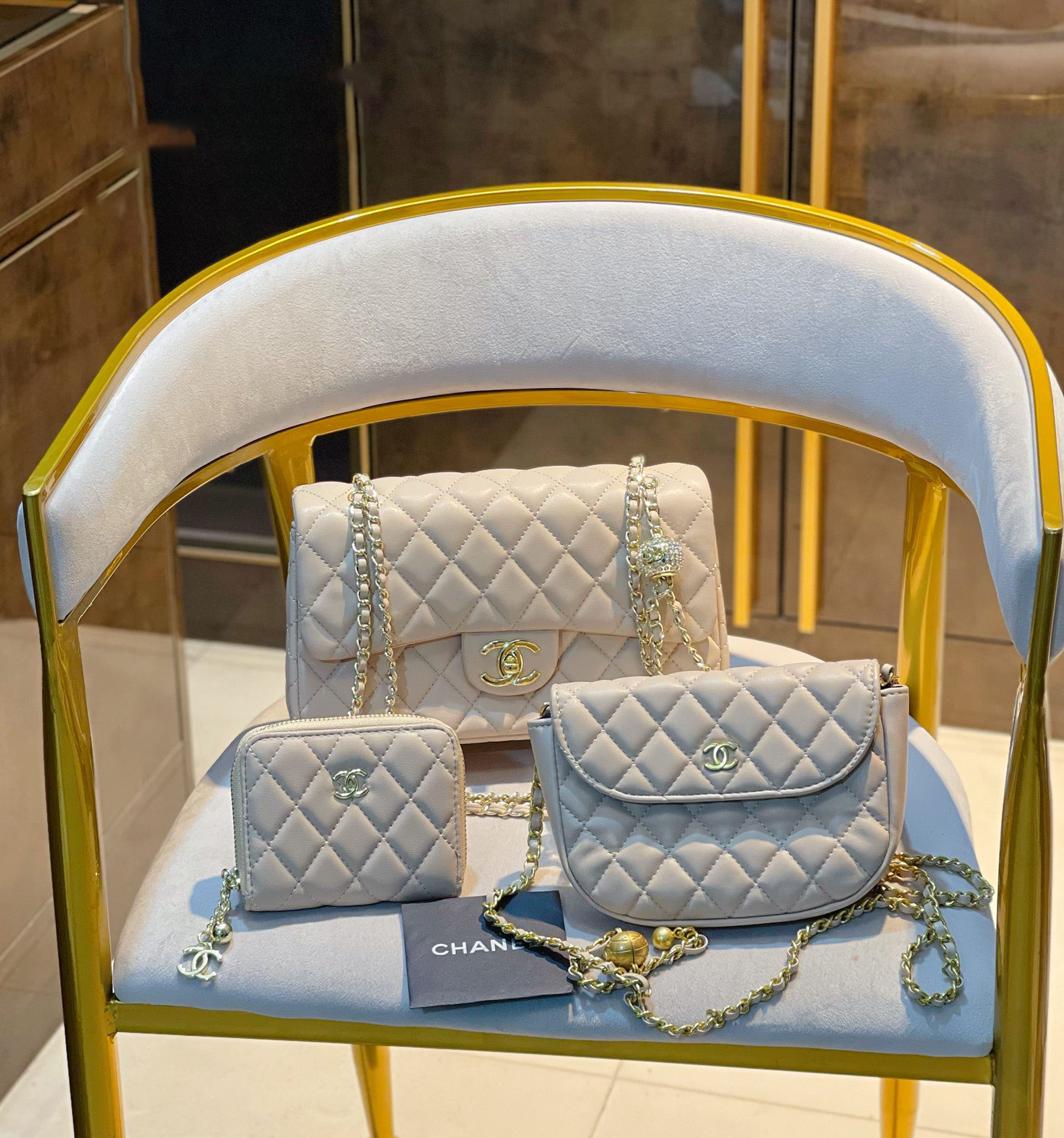 【CHANEL】定番人気♪ ミニ マトラッセ☆CHANEL☆Mini Flap Bag3点セット お得