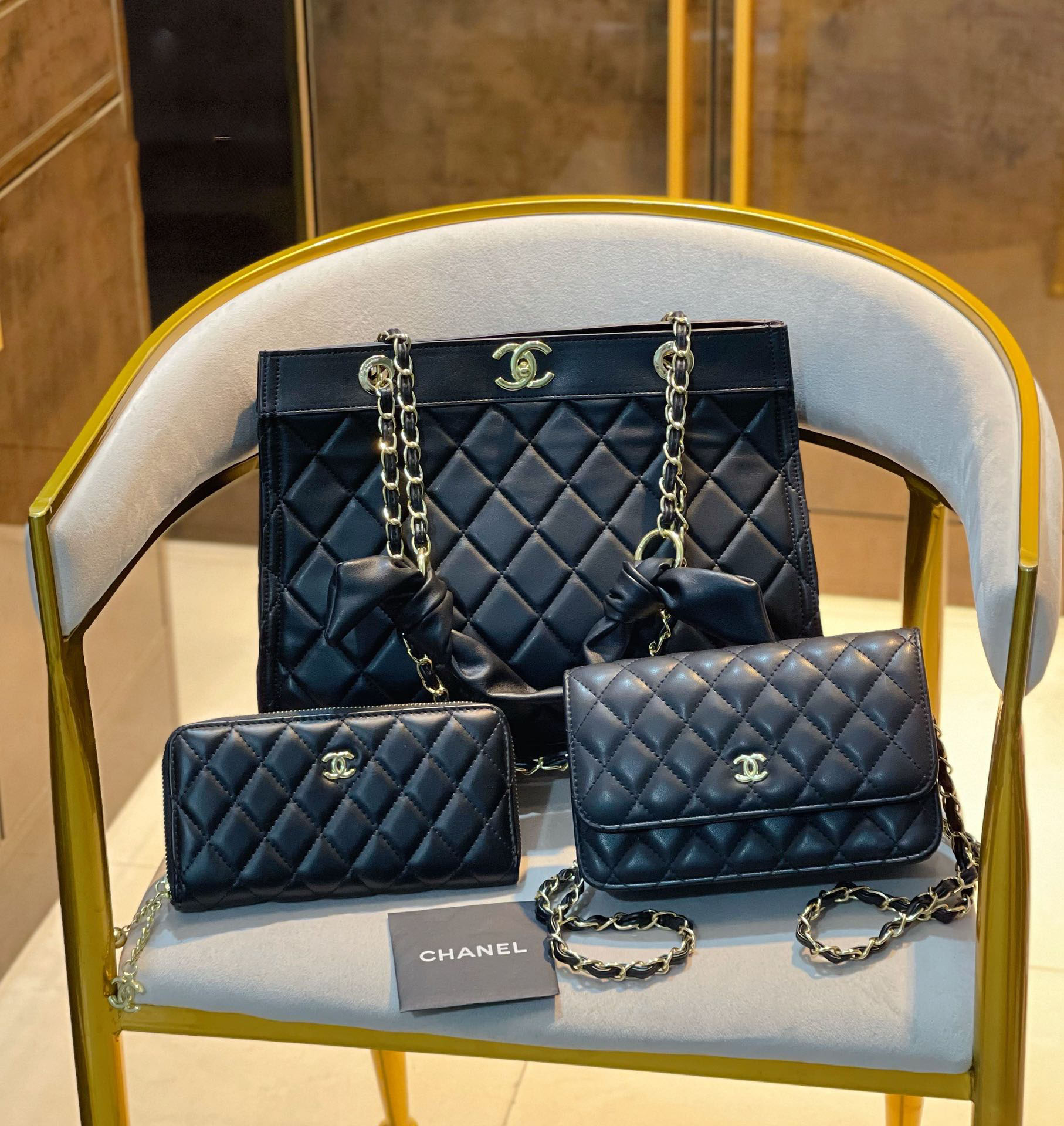 【CHANEL】定番人気♪ ミニ マトラッセ☆CHANEL☆Mini Flap Bag3点セット お得
