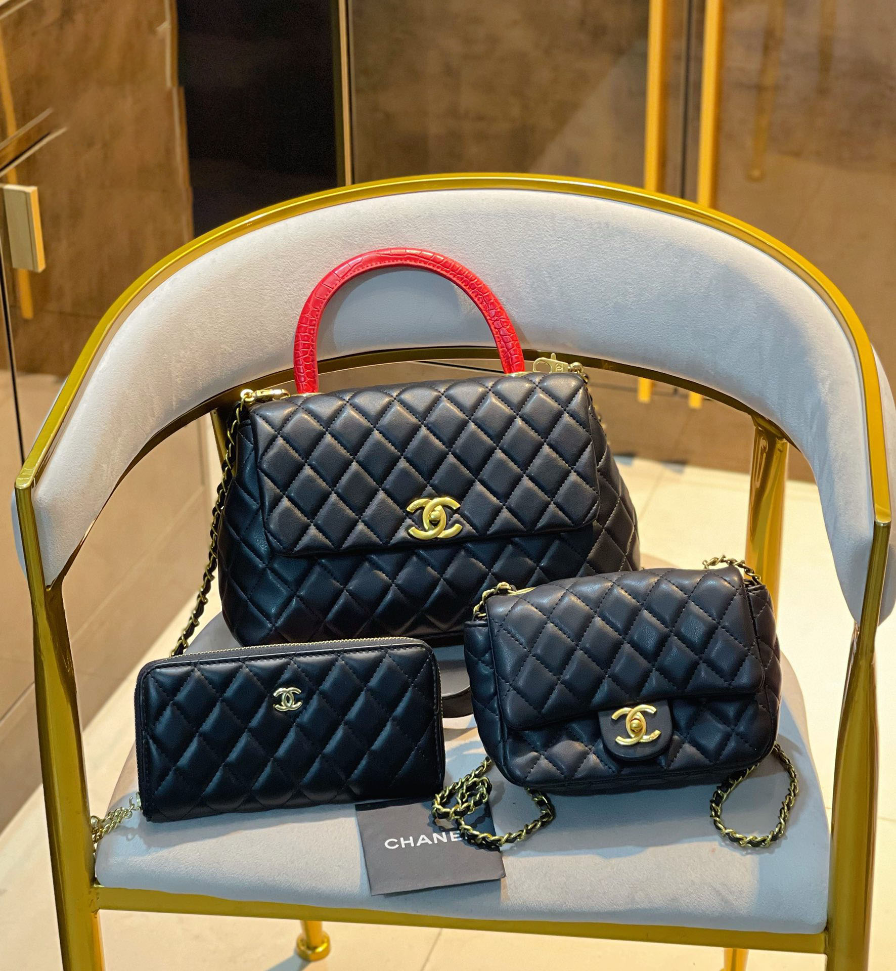 【CHANEL】定番人気♪ ミニ マトラッセ☆CHANEL☆Mini Flap Bag3点セット お得