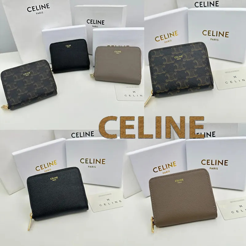CELINE【入手困難】TRIOMPHE CUIRコンパクトファスナー財布 ★全色★