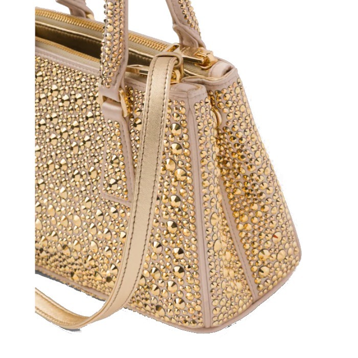 PRADA新作 ガレリア クリスタル サテン ミニバッグ◆プラダ◆